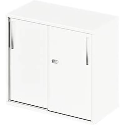 Schäfer Shop Select Aanbouw-/schuifdeurkast LOGIN, 2 ordnerhoogtes, B 800 x D 420 x H 726 mm, wit/wit