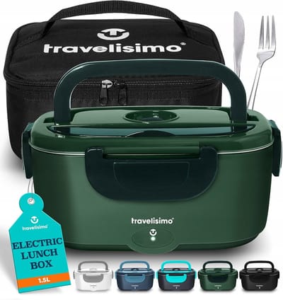 Elektrisch Lunchbox 1.5L - Warm Eten Onderweg, Groen