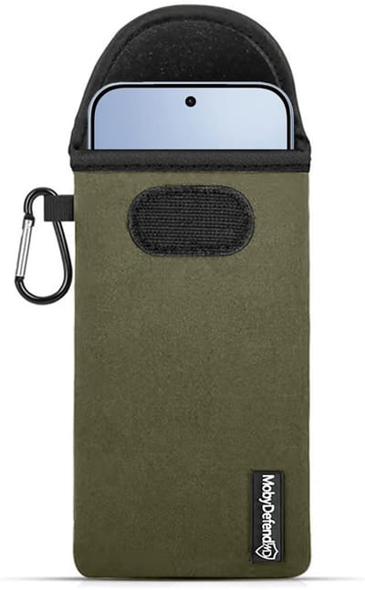 MobyDefend Hoesje - Geschikt voor Xiaomi 17T - Neopreen Pouch Met Karabijnhaak - Insteek - Riemlus - Groen