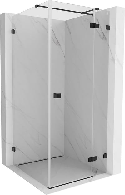 Mexen Lunar T schuifbare douchecabine rechts 80 x 80 , transparant, zwart - 834T-080-080-70-00-P