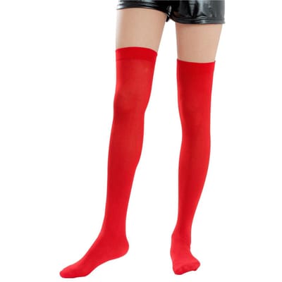 Bas Longs Uni en Coton pour Femme Haut Cuissard Sur le Genou Filles Noir Blanc Gris Chaud Sexy Medias 50cm