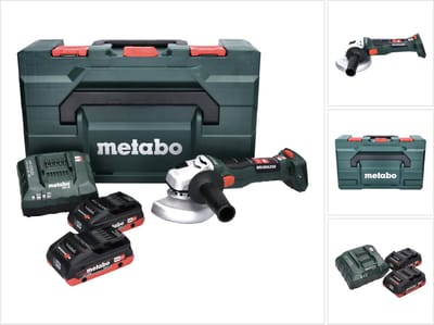 Metabo W 18 LT BL 11-125 accu haakse slijper 18 V 125 mm borstelloos + 2x accu 4.0 Ah + lader + metaBOX