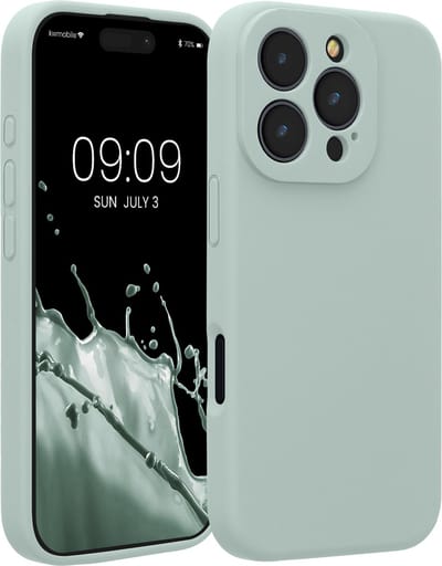 kwmobile telefoonhoesje geschikt voor Apple iPhone 16 Pro - TPU backcover met siliconen coating - Smartphone case in cool mint