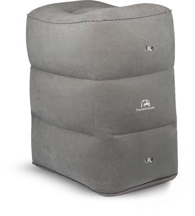 Travelhawk Opblaasbaar Vliegtuigbedje - Reiskussen - Voetkussen - Vliegtuig Bedje - Voetsteun - Voor Baby en Kinderen - 3 Standen - Auto/Trein/Bus - PVC - Grijs