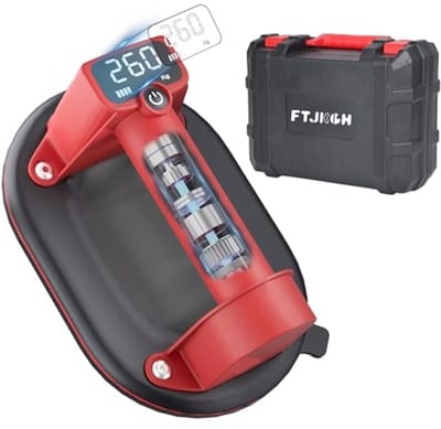 Vacuümlifter Set - Zuignap Lifter - Zware Lasten Tillen - LCD Live Check - 260kg Draagkracht - Zwart
