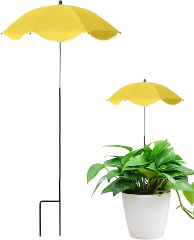 VHV-Plantenparasol Verstelbaar - Schaduwdoek voor Planten met UV Bescherming - Grote Tuinparasol voor Bloembedden and Potplanten - Robuuste Zonwering Tuin -Geel