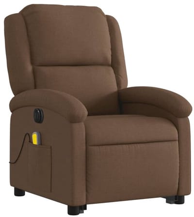 Massagestoel - Relaxfauteuil - Zetel - Sta op stoel elektrisch - Stof - 1 persoons - Met armleuning - Zeer comfortabel - Elektrisch - Bruin