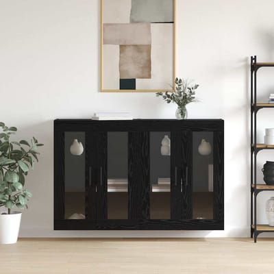 vidaXL - Wandgemonteerde - Kasten - 2 - st - Zwart - eiken - 69,5 - x - 34 - x - 90 - cm