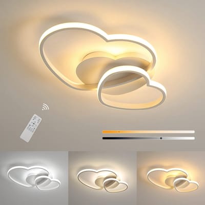 LED plafondlamp - Creatieve acryl plafondlicht - Hartvormige hanglamp - Voor kinderkamer, meisjeskamer - Romantische lampenkap - Wit