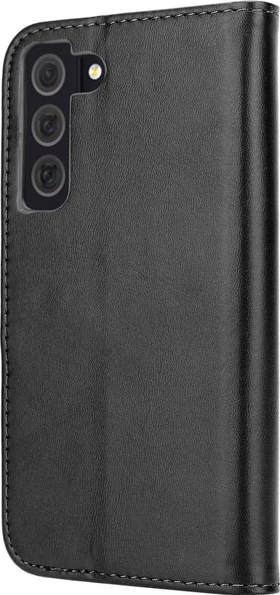 ShieldCase book case - geschikt voor Samsung Galaxy S24 - leren Samsung Galaxy S24 hoesje - Lederen boekhoesje met pashouder - zwart + Screenprotector