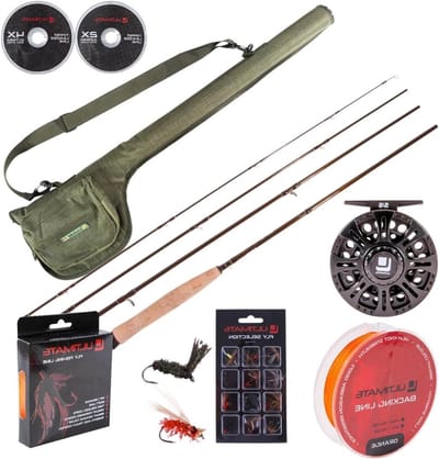 Vliegvis Set - Vlieghengel Combo - Vissen Op Forel - Compleet Met Vliegen - Aftma 5/6 - Veelkleurig