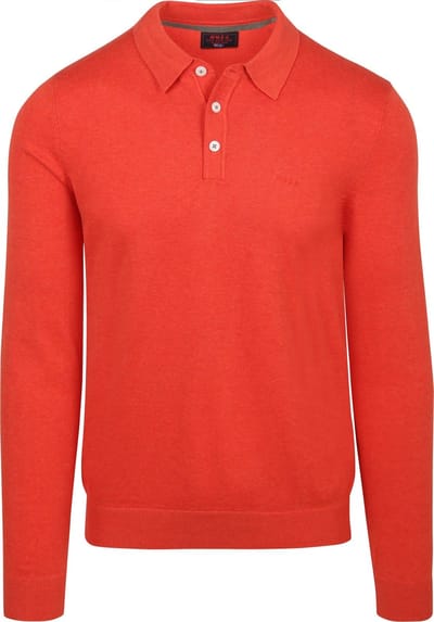 NZA Longsleeve Knitted Polo Rood - Maat M - Heren - Longsleeve polo