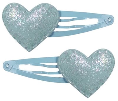 Haarsoires Haarspeld Klikklak 5cm - Hart Parelmoer - Blauw - Set van 2 - Haarclip Speldjes - Makkelijk in Gebruik - Haaraccessoires voor Volwassenen & Kinderen - Hair Clip - Decoratieve Haaraccessoire