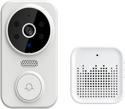 Draadloze Deurbelcamera - Slimme Intercom - Woning Beveiliging - 1080 HD Beeld - Compact Ontwerp - Wit