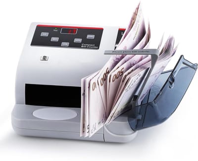 Geldtelmachine - Bankbiljettenteller - Contant Geld Tellen - Valseherkenning UV MG - 600 Biljetten Minuut - Zwart
