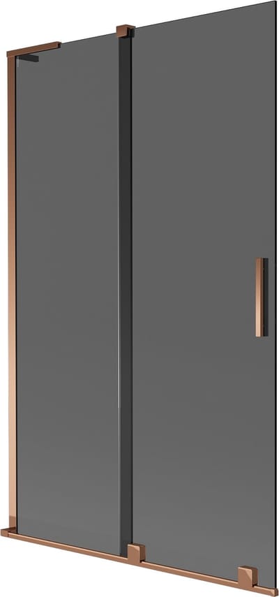 Mexen Velar L badscherm 2-delige schuifwand 110 x 150 , grafiet, roze goud - 896-110-003-41-60
