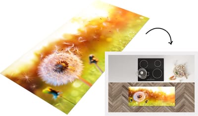 Keukenloper - Loper keuken - Paardenbloem - Zaden - Lente - 120x50 cm - Keukenloper vinyl