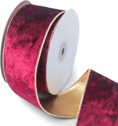 Fluwelen lint in rood, 6,35 cm breed en 9,14 m lang, perfect voor bruiloftsdecoratie, knutselen en cadeauverpakkingen met luxe uitstraling.