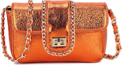 Giuliano Metallic Schoudertas Denise - oranje