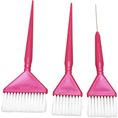 3 PCS Pinceaux de Coloration pour Cheveux Kit de Pinceaux pour Colorer Teindre Décolorer pour la Maison ou Salon de Beauté pink
