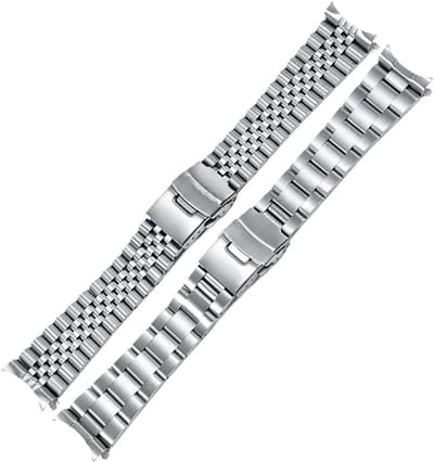 KZQ 18 mm 316L Roestvrij Staal Horlogeband Verguld Gebogen Model Compatibel Met Seiko Vijf-Schakel Zilveren Kleur Polished Finish Voor Dames En Heren