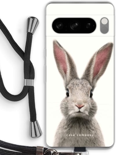 Case Company® - Hoesje met koord geschikt voor Google Pixel 8 Pro hoesje met Koord - Daisy - Telefoonhoesje met Zwart Koord - Bescherming aan alle Kanten en Over de Schermrand