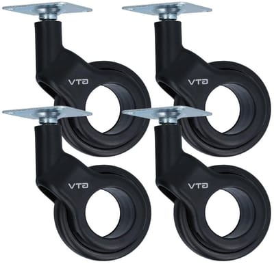 Design Zwenkwiel - Meubelwiel Transportrol - Meubels Verplaatsen - Kogelgelagerd - 60 mm - Zwart