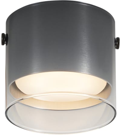 QAZQA drain - Moderne Plafondspot | Spotje | Opbouwspot - 1 lichts - Ø 9 cm - Gunmetal - Woonkamer | Slaapkamer | Keuken