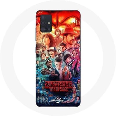 Coque pour Samsung Galaxy A51 Stranger Things Teaser Saison 4 Affiche Personnages Art