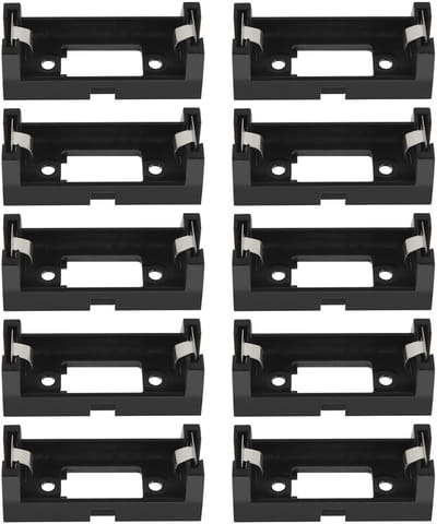 ONF3 - CR123A Batterij Houder - 10 stuks - Duurzaam en gebruiksvriendelijk - Zwart plastic en metaal - 2-pins design - Geschikt voor toepassingen