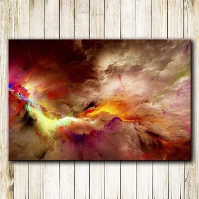DIY Diamond Painting Volledige ronde diamantborduurfoto van abstracte onwerkelijke wolken 20X30CM black