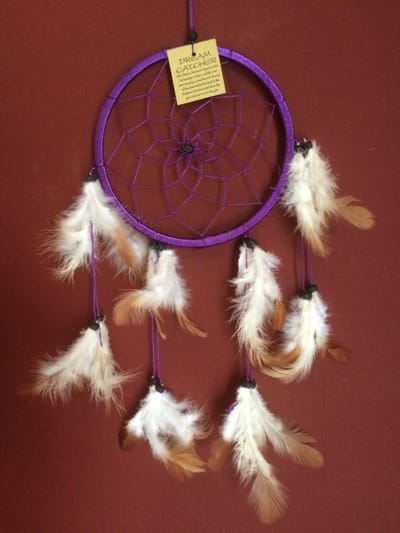 Dromenvanger / Dreamcatcher Ø18cm zonder kleintjes  - paars