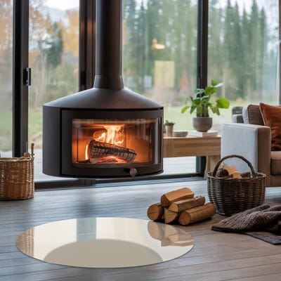 Coloray Vloerplaat Houtkachel - Vloerplaat voor Houtkachel - 90 cm x 90 cm - Vloerplaat Open Haard - Geel Vloerplaat Kachel - Onderplaat Voor Houtkachel - Plaat voor Onder Kachel - Kachel Vloerplaat - Verwarmingsaccessoires