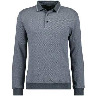 Ragman Trui Fine Cotton Interlock Jacquard Antraciet / male