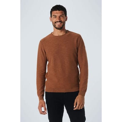 No Excess Pullover Crewneck Garment Dyed + Stone Washed Caramel Maat: XXL | Sweaters Outlet | Heren | Bruin