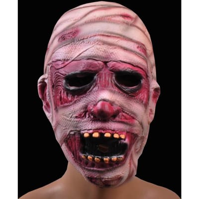 masque d'horreur momie en latex Adult One Size rouge