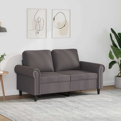 vidaXL - Tweezitsbank - 120 - cm - kunstleer - grijs