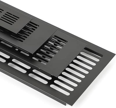Ventilatierooster Afdekking - Ademend Gaas - Kast Ventilatie - Aluminiumlegering - 200x800mm - Zwart