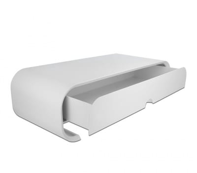 DeLOCK ergonomische monitor standaard/verhoger met 1 lade - L / wit