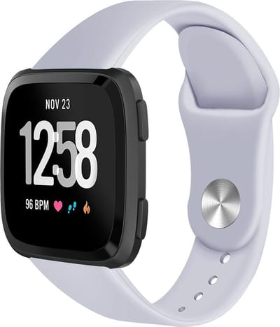 123watches siliconen sport band - grijs - SM - Geschikt voor Fitbit Versa 1 & 2 / Lite