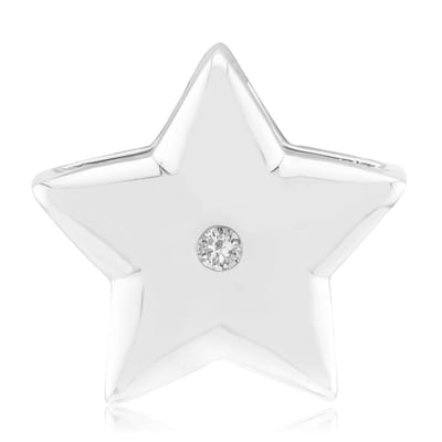 Cavill - Zilveren hanger - 925 Sterling zilver gerhodineerd - Afrikaanse I1 (G) Diamant 0,028 ct - Ronde briljant - Moderne ster hanger