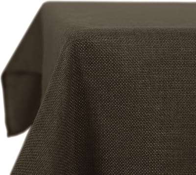 Famanu - Tafelkleed linnenlook waterdicht rechthoekig tafelkleed wasbaar tafelkleed met lotuseffect140×240 CM, Donkerbruin