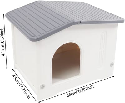 Kattenhuis – Voor binnenkatten en kleine tot middelgrote huisdieren – Kunststof huis voor huisdieren, geschikt als slaap- en schuilplek in slaapkamer en woonkamer – Kleur: niet gespecificeerd (geen inch/maten vermeld)