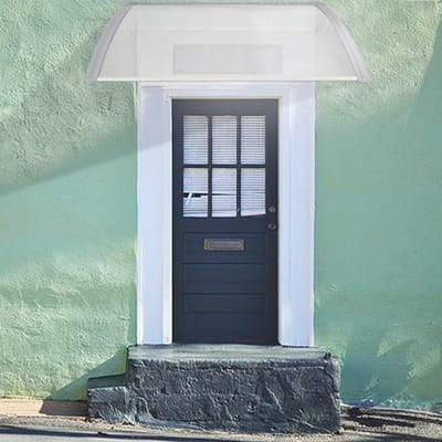 Luifel voor voordeur en terras - Polycarbonaat dakbescherming tegen regen en UV-stralen (80 x 120 cm)