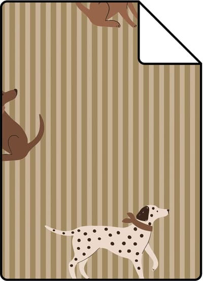 Proefstaal ESTAhome behang honden groen - 50 x 900 cm - 131900-S