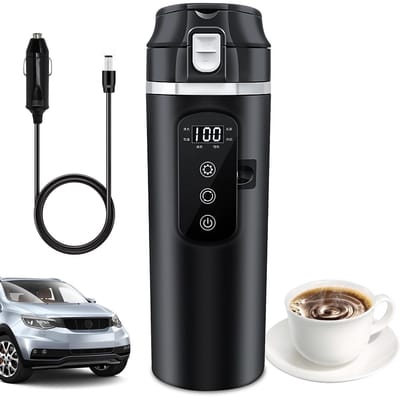 Vehicle Heated Water Cup 24V/12V 500ml Electric Kettle For Car, Electric Kettle Travel Car Electric Kettle Car Heated Cup For Car, Truck
