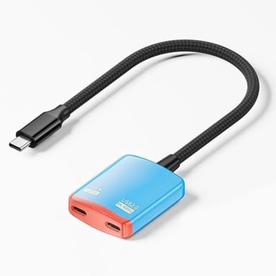 Ar-Briladapter - Poortsplitter - USB Splitter - USB-C-Stekker Naar Dubbele USB-C-Poort Splitter - USB Hub - Universeel - Geschikt Voor Ar-Brillen, Steam Deck, Rog Ally, Switch, Telefoon, Tablet, Laptop