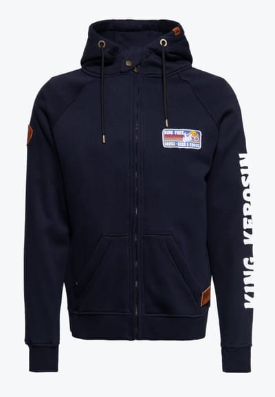 King Kerosin - KK Adventure Gear - Ride Free Vest met capuchon - 2 in 1 met Softshell voering - S - Blauw