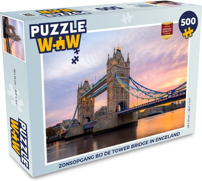 Puzzel Zonsopgang bij de Tower Bridge in Engeland - Legpuzzel - Puzzel 500 stukjes