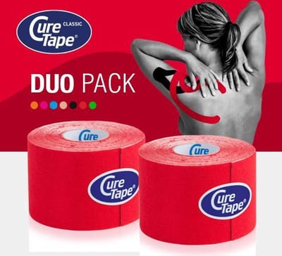 CureTape® Classic voordeelset - Rood - - Kinesiotape – 2 rollen - 5cm x 5m - Elastische tape - FysioTape - Kinesiologie Tape - Cure Tape